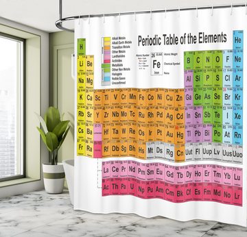 Abakuhaus Duschvorhang Moderner Digitaldruck mit 12 Haken auf Stoff Wasser Resistent Breite 175 cm, Höhe 180 cm, Periodensystem Chemie-Liebhaber