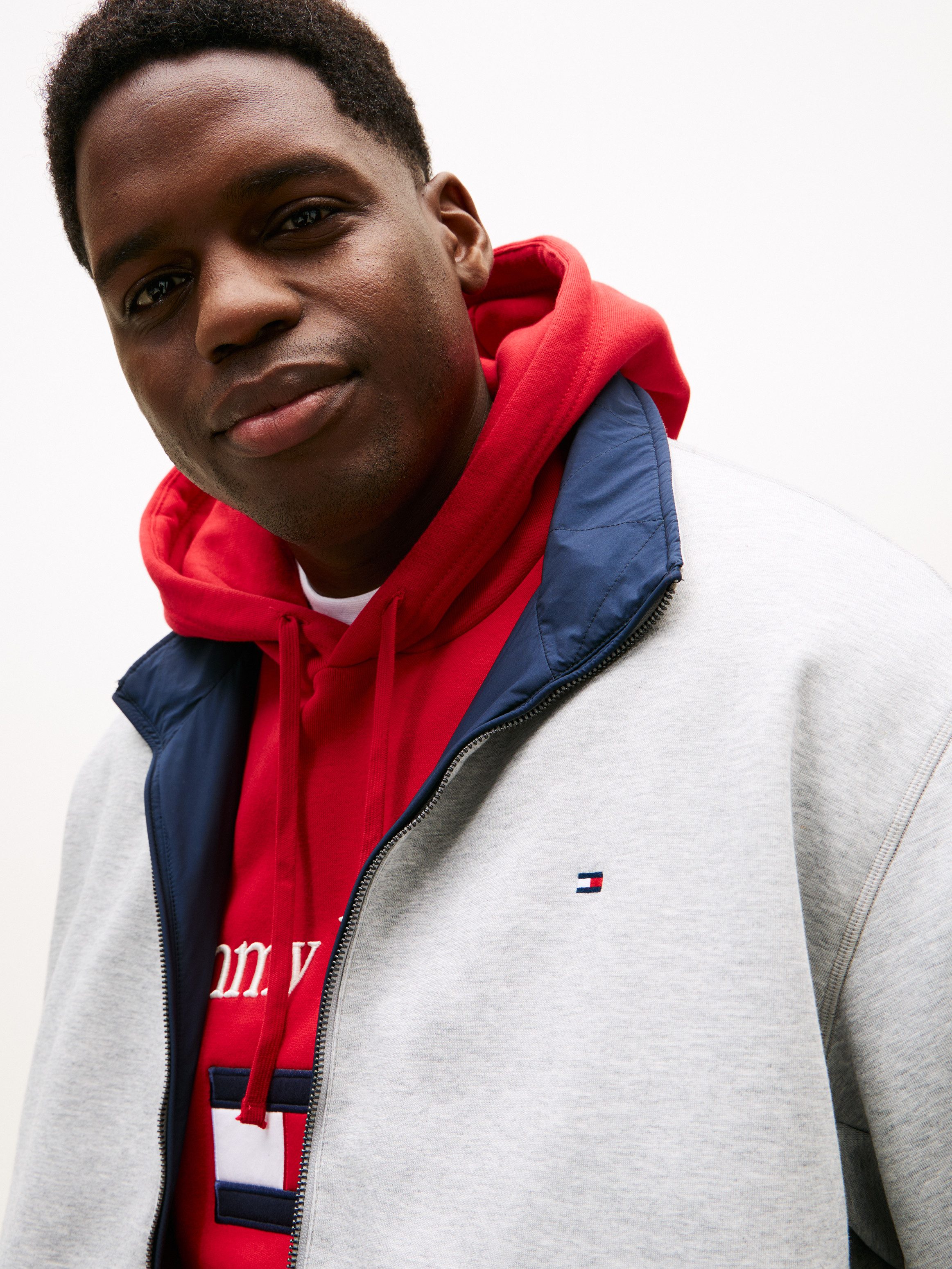 Tommy Hilfiger Big & Tall Wendejacke BT-LW REVERSIBLE JACKET beidseitig tragbar, Große Größen, Stehkragen