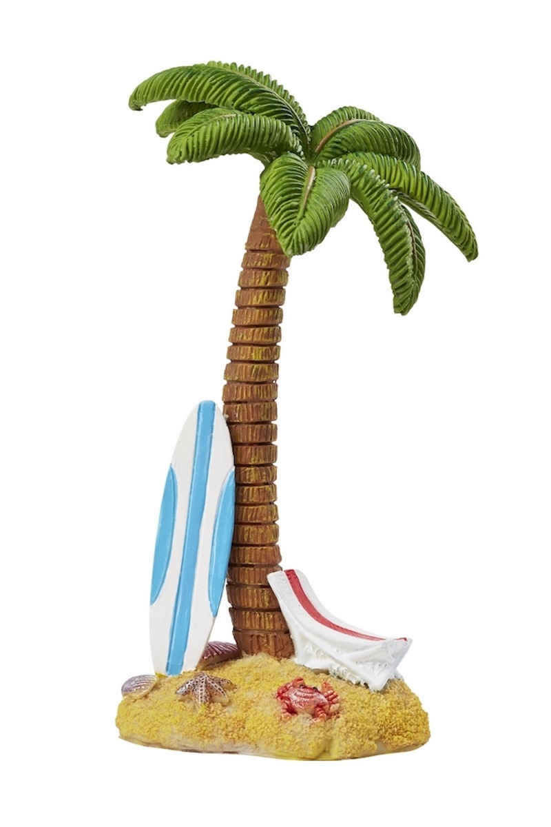 HobbyFun Dekofigur Palme mit Surfbrett, 7cm x 15 cm