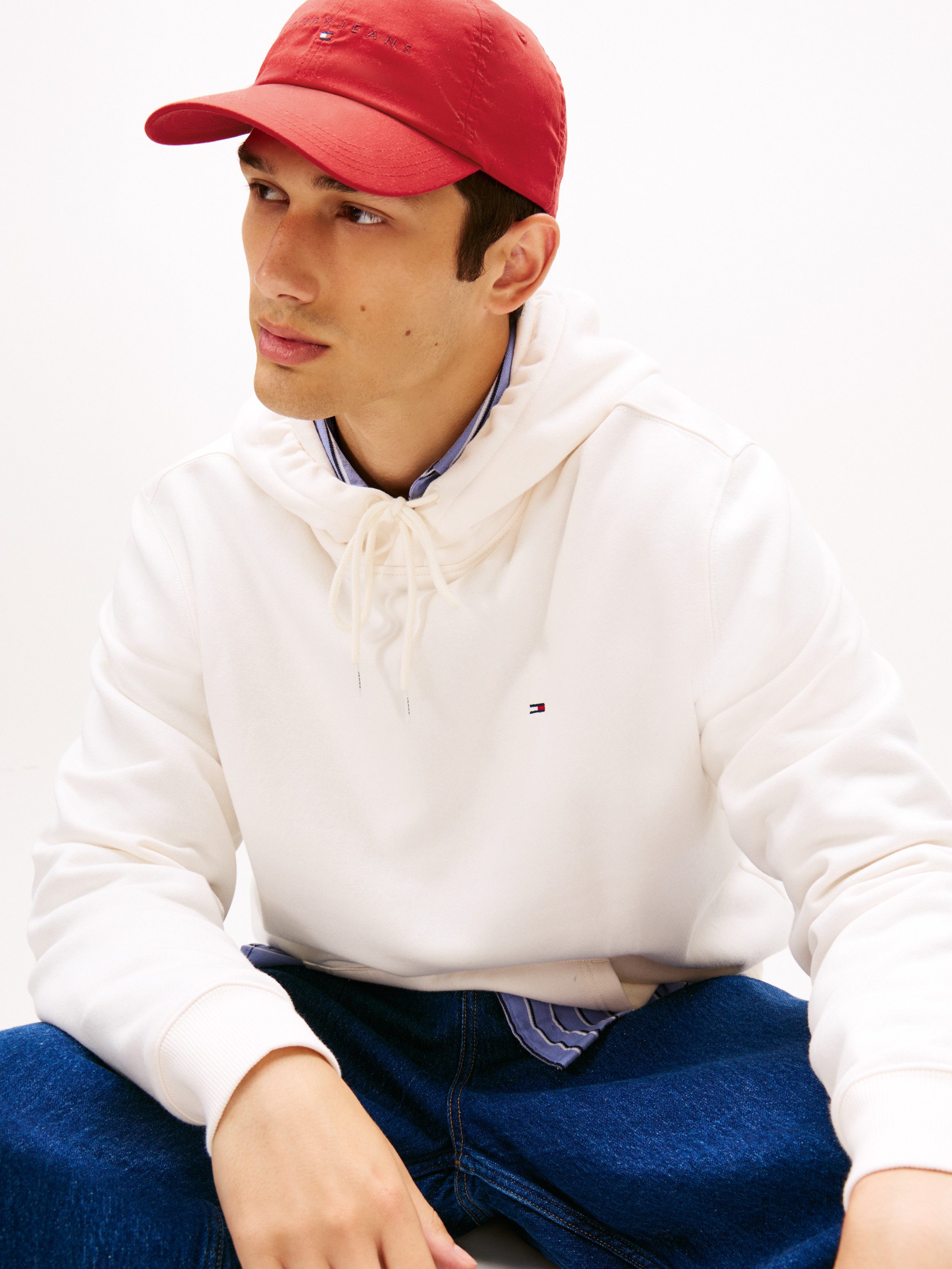 Tommy Jeans Hoodie TJM REGULAR FLAG mit bestickten Markenlogo auf Brusthöhe
