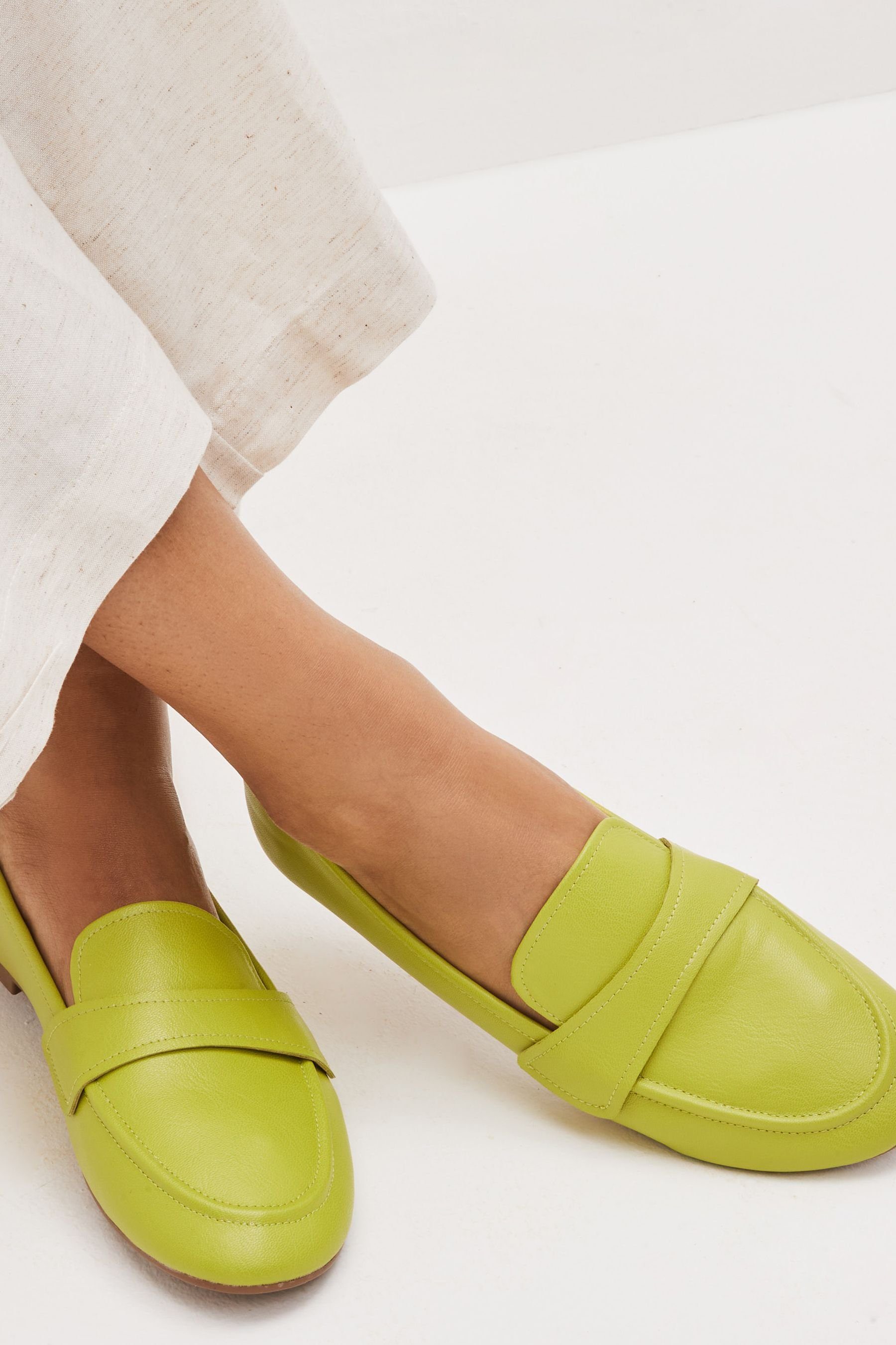 Sohle dünner Loafer Slipper Next mit (1-tlg) Green Comfort® Lime Forever