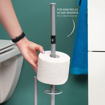 bremermann WC-Garnitur Stand-WC-Garnitur 3in1, WC-Bürste, (Ersatz)Rollenhalter, grau