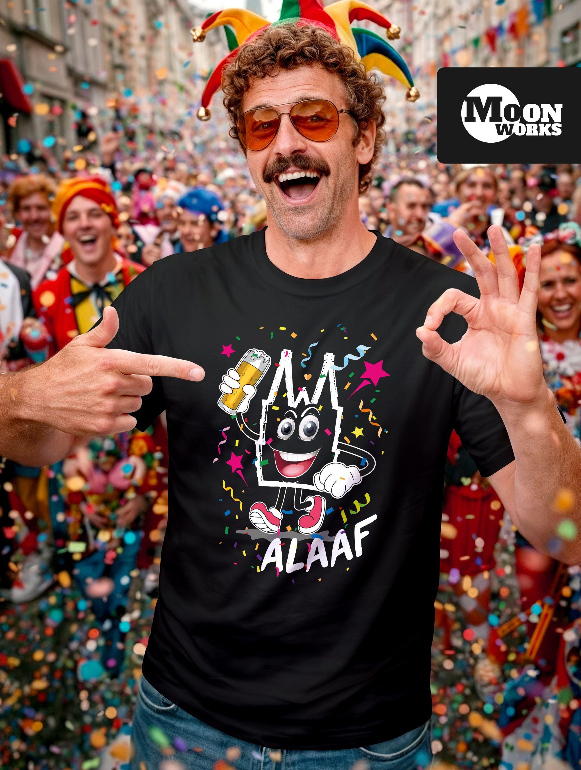 MoonWorks Print-Shirt Herren T-Shirt Fasching Karneval Kölner Dom Alaaf Fei günstig online kaufen
