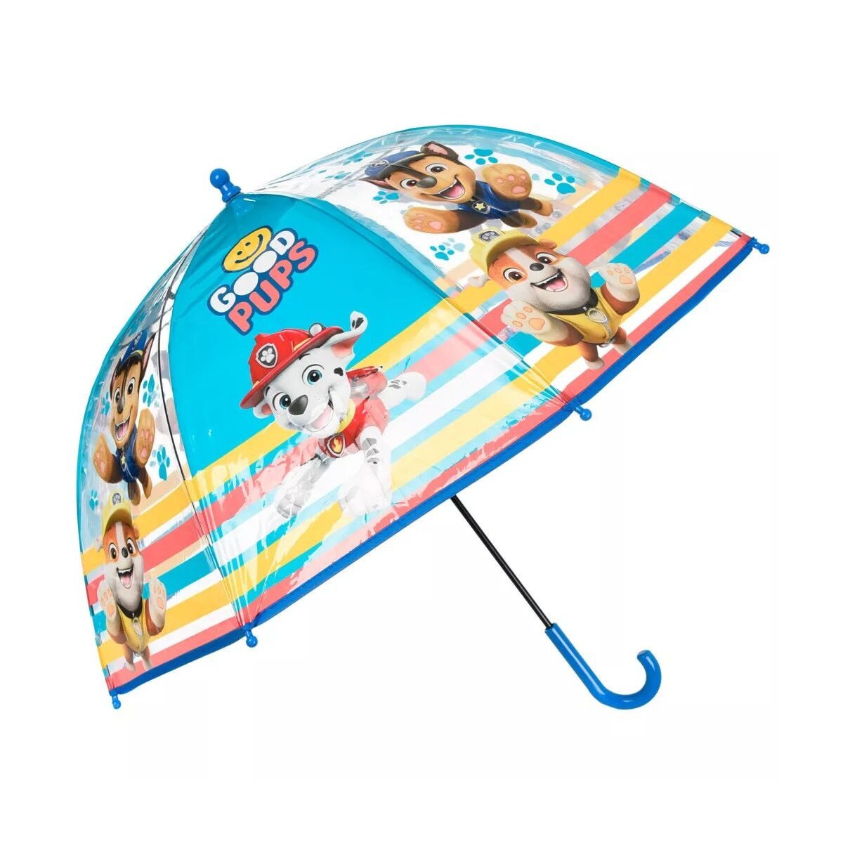 PAW PATROL Stockregenschirm Paw Patrol Good Pups transparenter Kinder-Regenschirm Ø72 cm