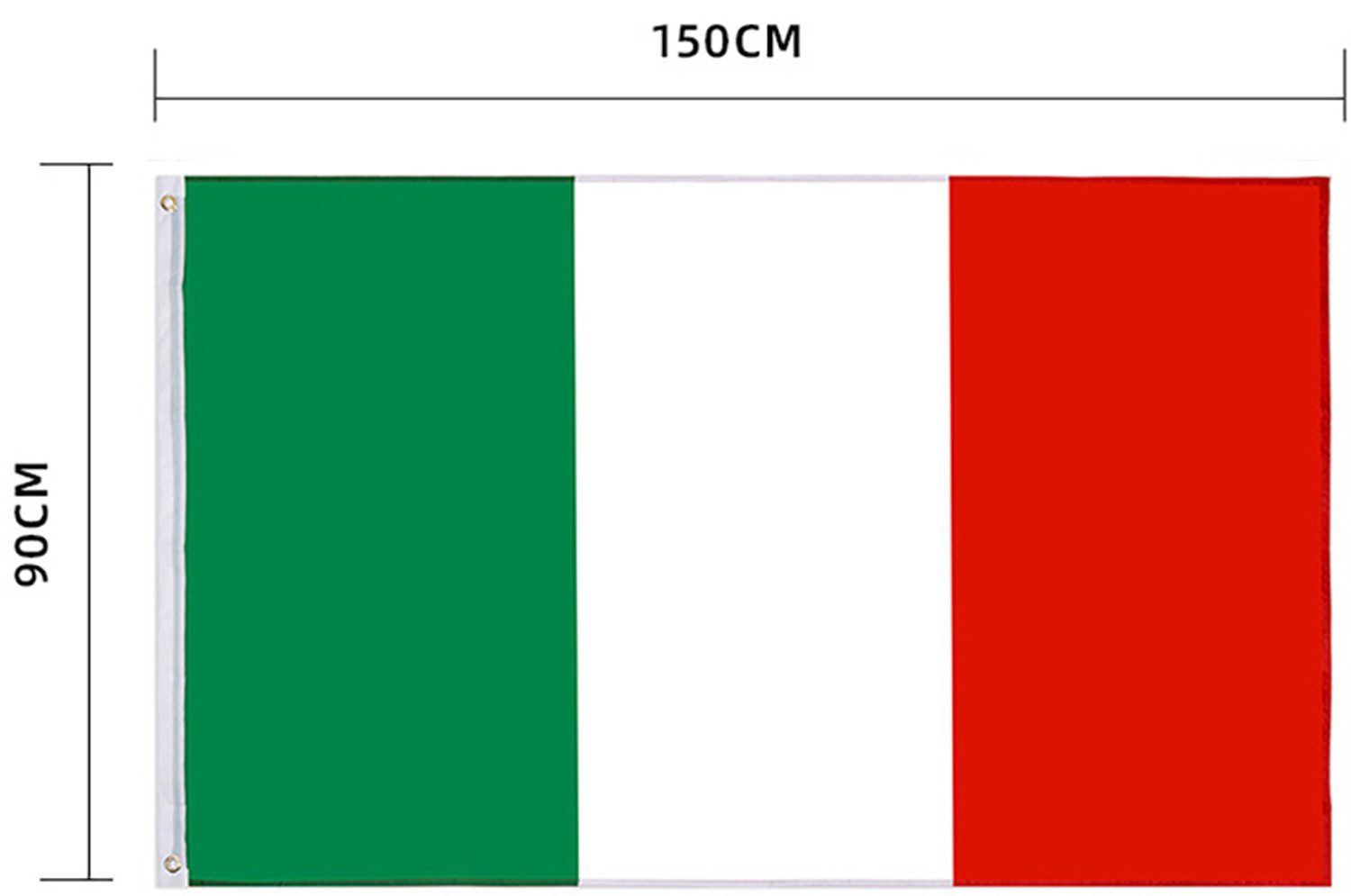 Lobwerk Flagge Italien Italy Flagge mit Ösen Fahne 150x90 Metalösen Wetterfest Fahnen