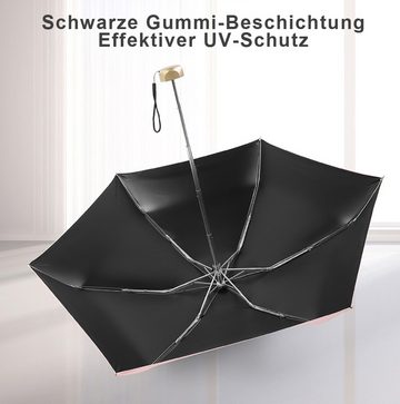 Coonoor Taschenregenschirm Mini-Sonnenschirm, flacher Griff UV-Schutz Faltregenschirm
