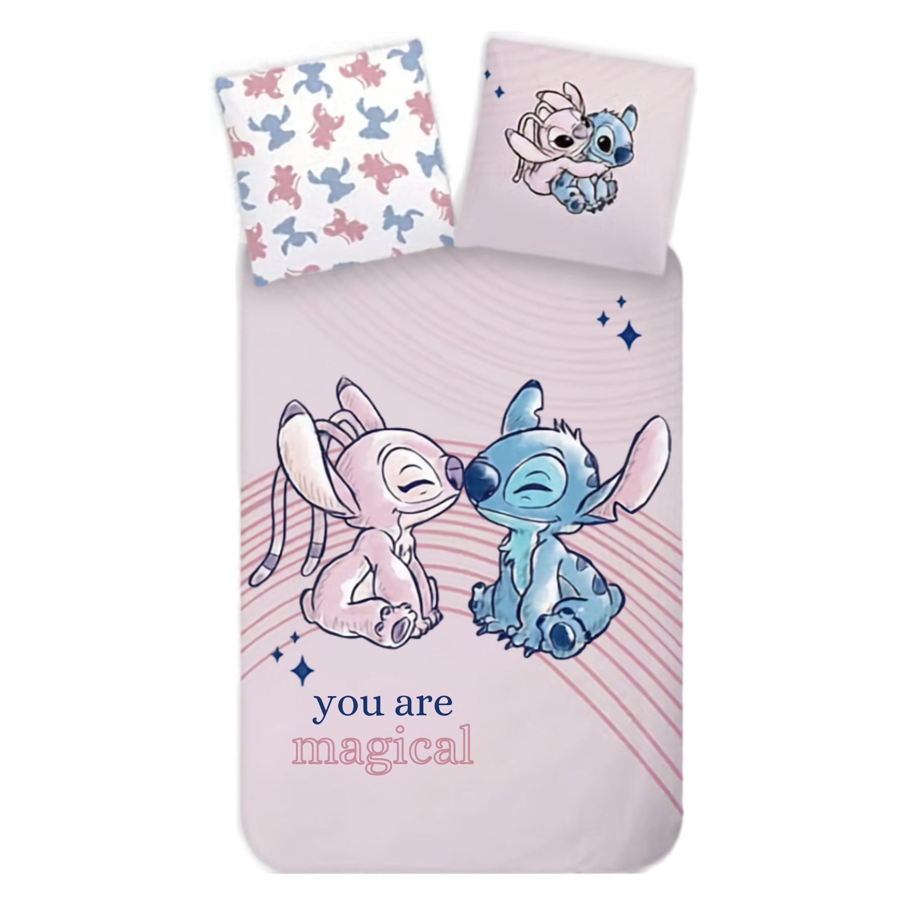 Disney Bettwäsche Lilo & Stitch Baumwolle Kinderbettwäsche Schlafset 140 × 200 cm, Baumwolle