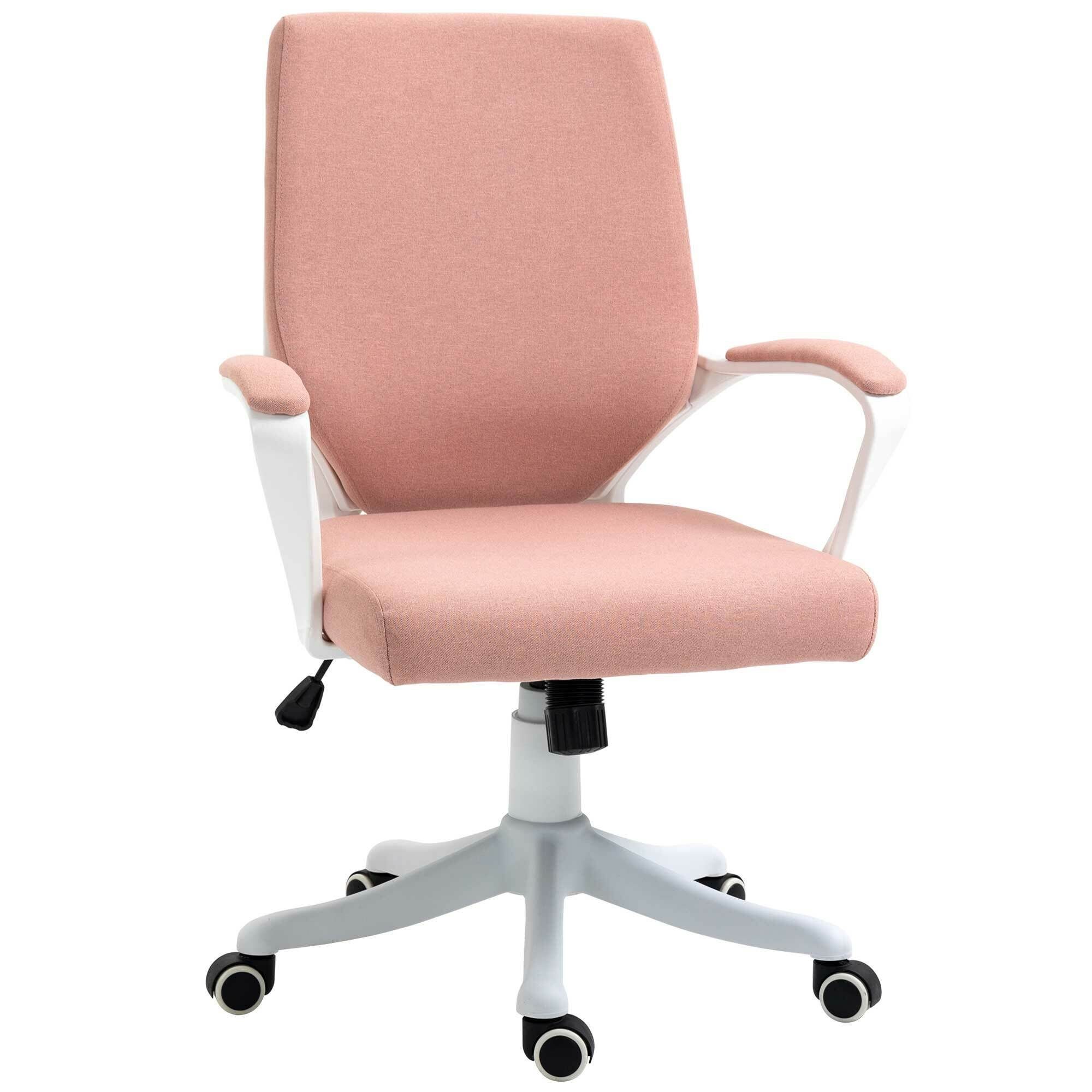 Vinsetto Schreibtischstuhl Bürostuhl rosa/weiß | rosa/weiß