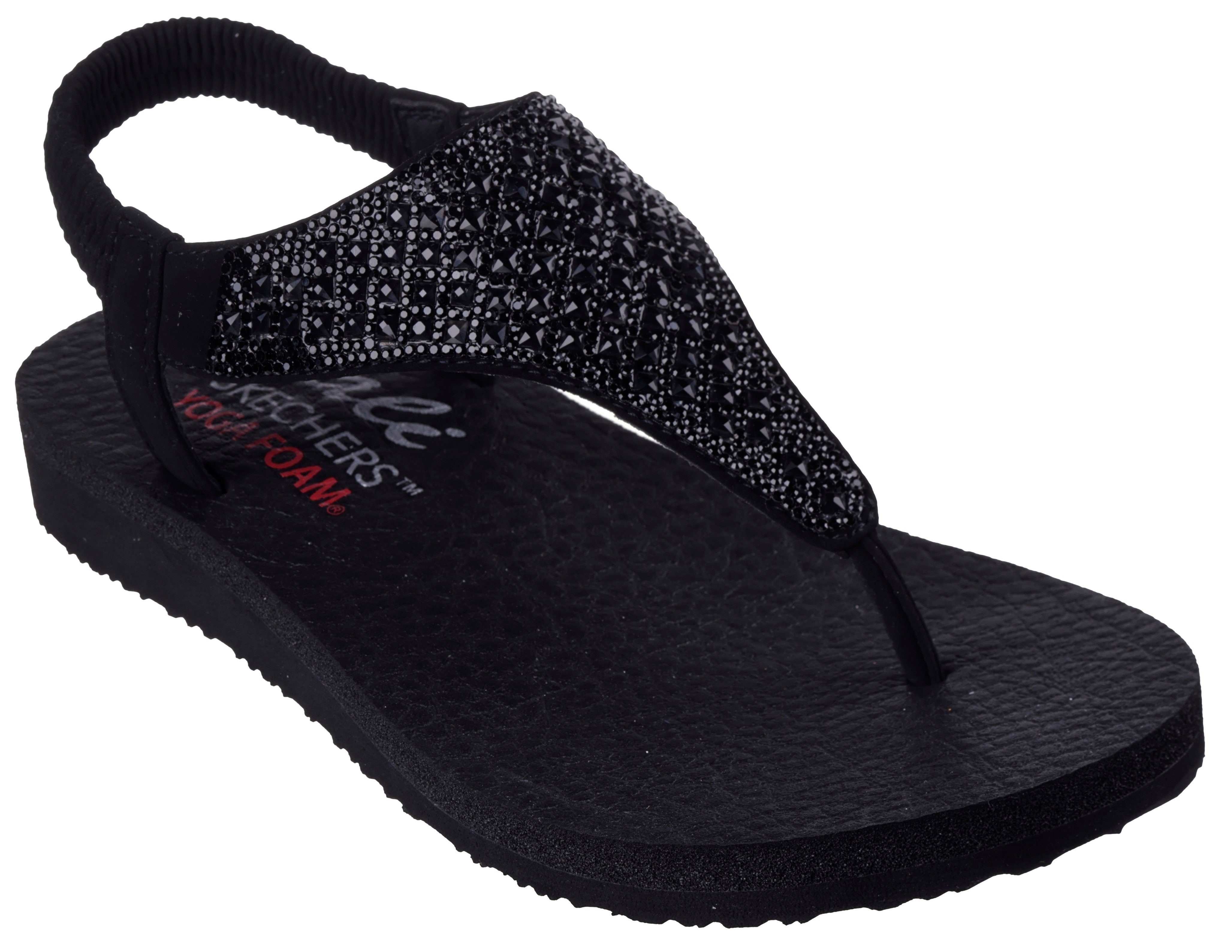 Skechers MEDITATION-ROCKSTAR Sandale, Sommerschuh, Sandalette, Riemchensandale, mit Glitzersteinen