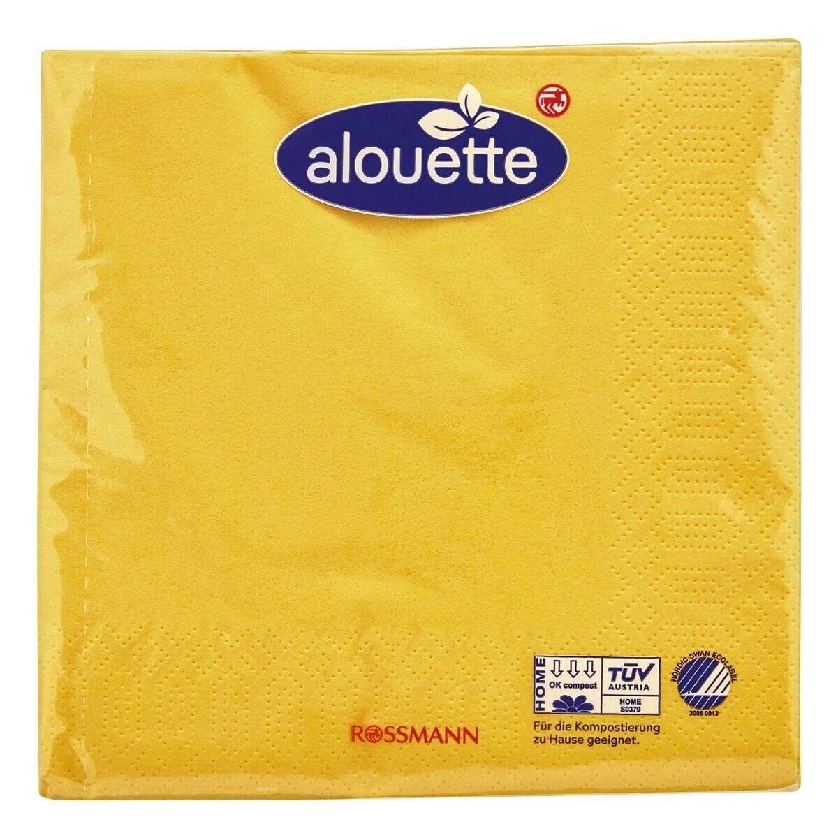 alouette Papierserviette, (30 St), mit umlaufender Prägung, 3-lagig, 33x33 cm