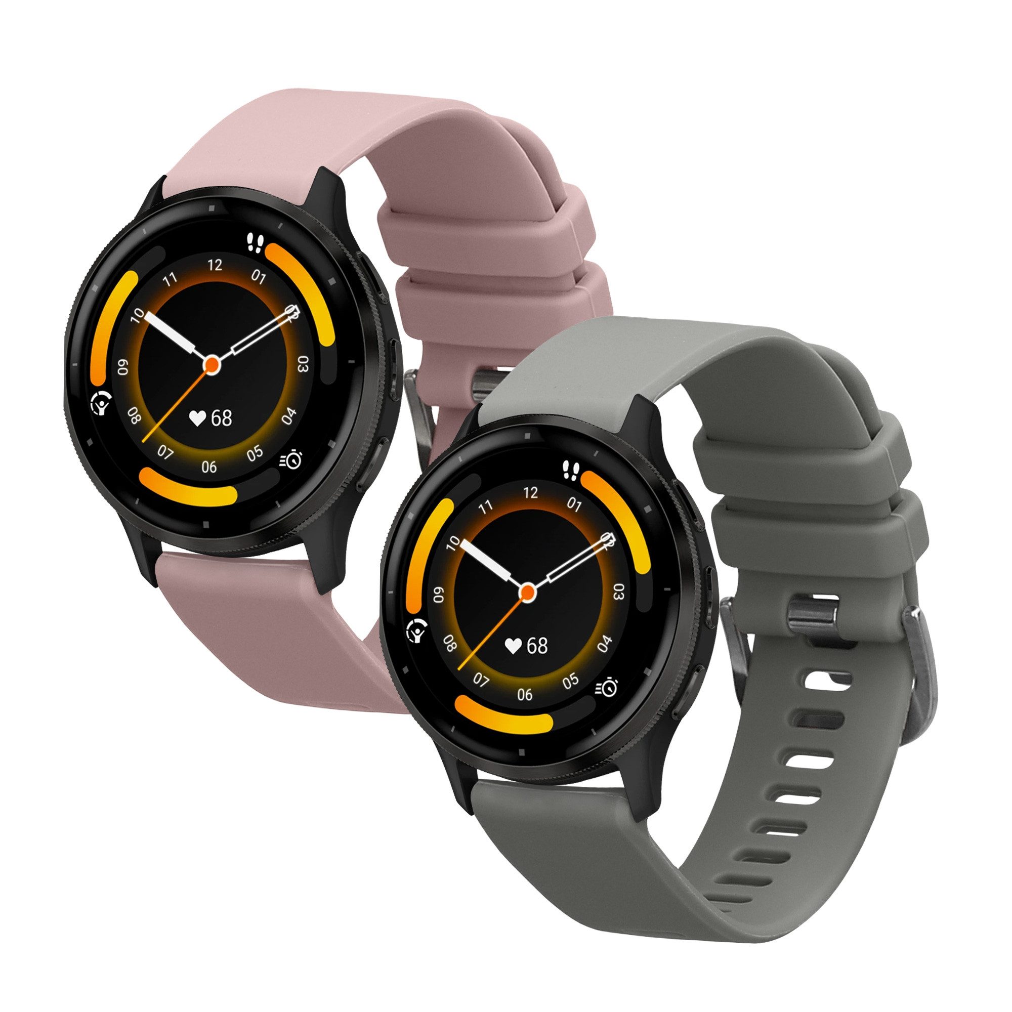kwmobile Smartwatch-Armband 2x Uhrenarmband für Garmin Venu 3 Armband, Fitnesstracker Band Set aus TPU Silikon - Ersatzarmband Smartwatch