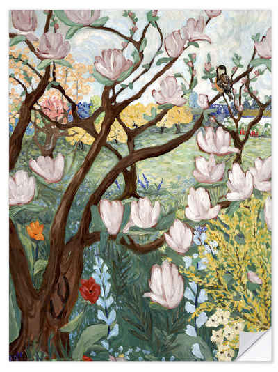 Posterlounge Wandfolie Deborah Eve Alastra, Magnolienbaum, Wohnzimmer Malerei