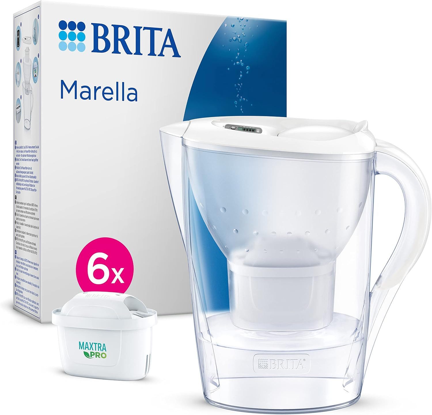 BRITA Wasserfilter Marella, inkl. 6 MAXTRA PRO ALL-IN-1 Filterkartuschen