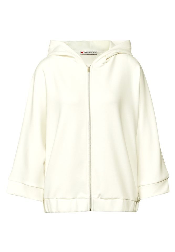 STREET ONE Kapuzensweatjacke - Silk-Look Hoodie günstig online kaufen