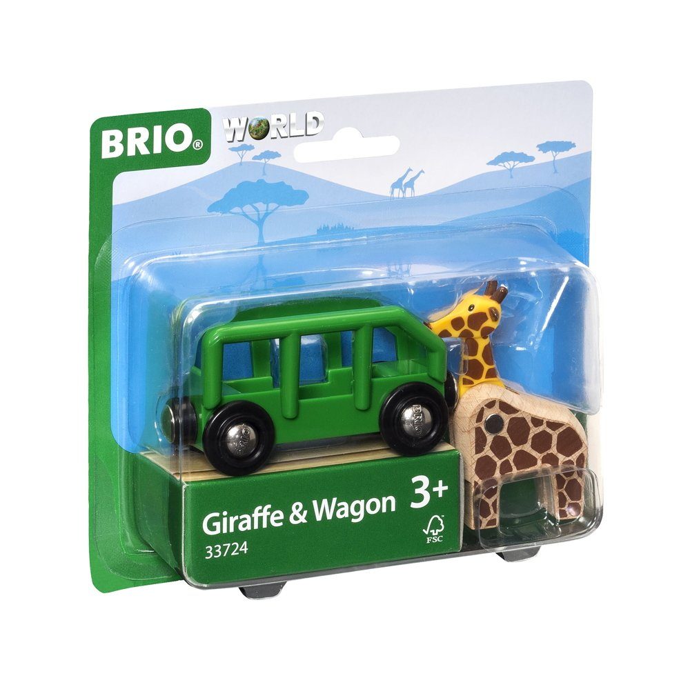 BRIO® Spielzeugeisenbahn-Lokomotive Brio World Eisenbahn Waggon Giraffenwagen 2 Teile 33724