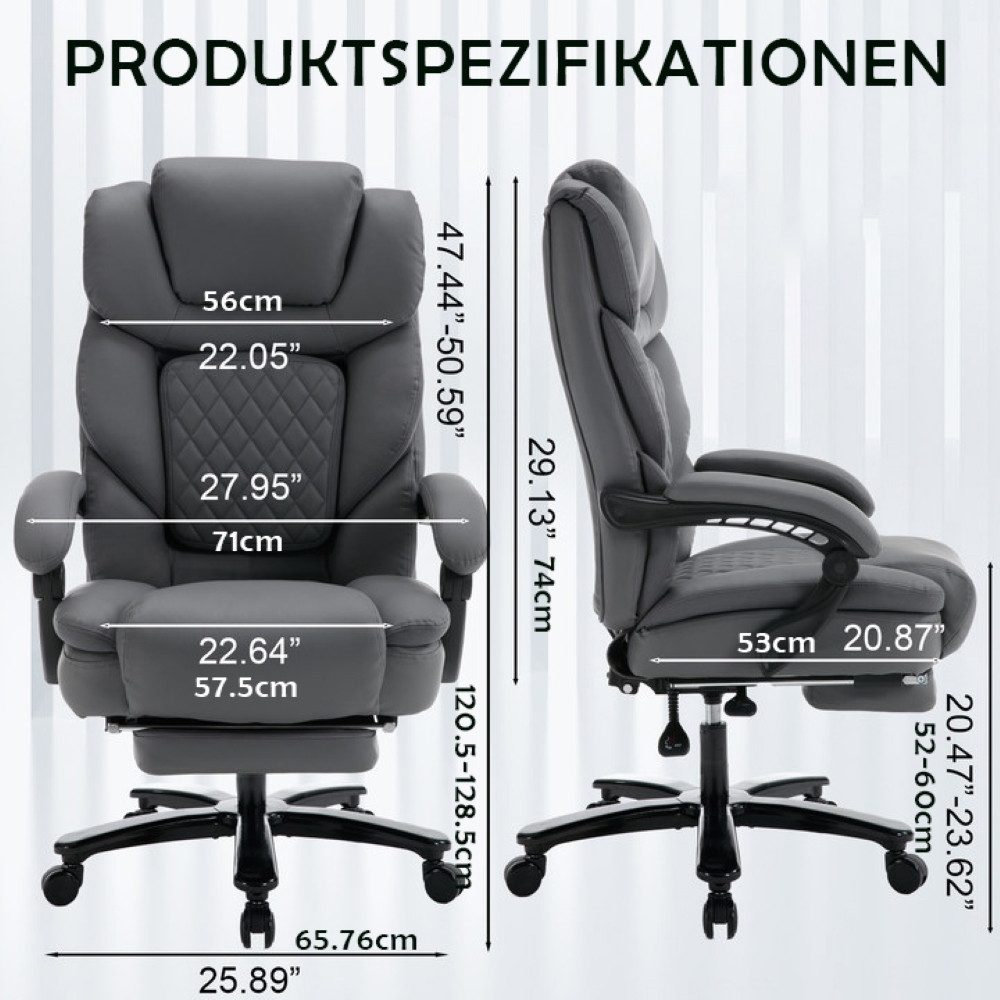 AISALL Bürostuhl Ergonomischer Computerstuhl, 90-160° Verstellbare Rückenle günstig online kaufen