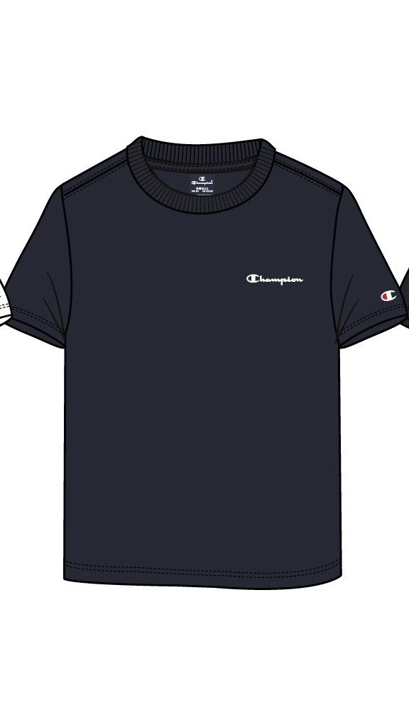 T-Shirt (Baumwolle) Crew mit Kleinen-Logo-Schriftzug navyblau Jungen