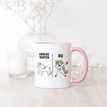 Hey!Print Tasse Andere Tanten Du Tasse beste Tante der Welt Geschenk Einhorn Lustig Geburtstag Tasse für Tante von Nichte & Neffe, Keramik