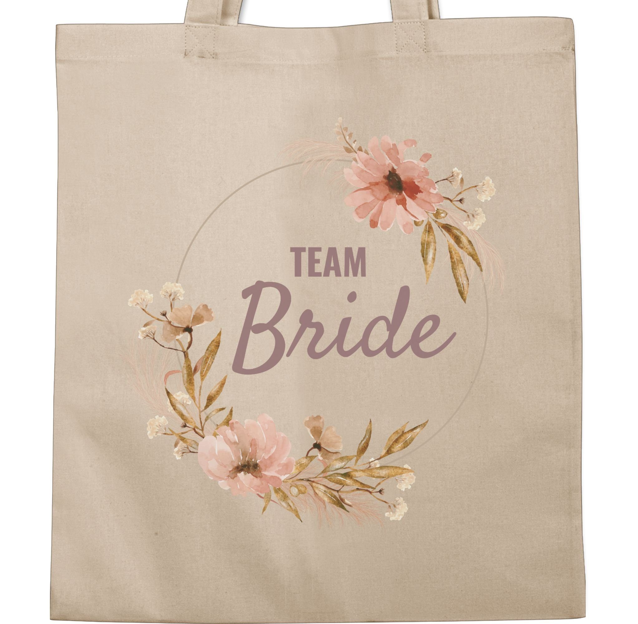 Shirtracer Umhängetasche Team Boho Team Braut, 2 Bride Junggesellenabschied JGA Frauen Naturweiß