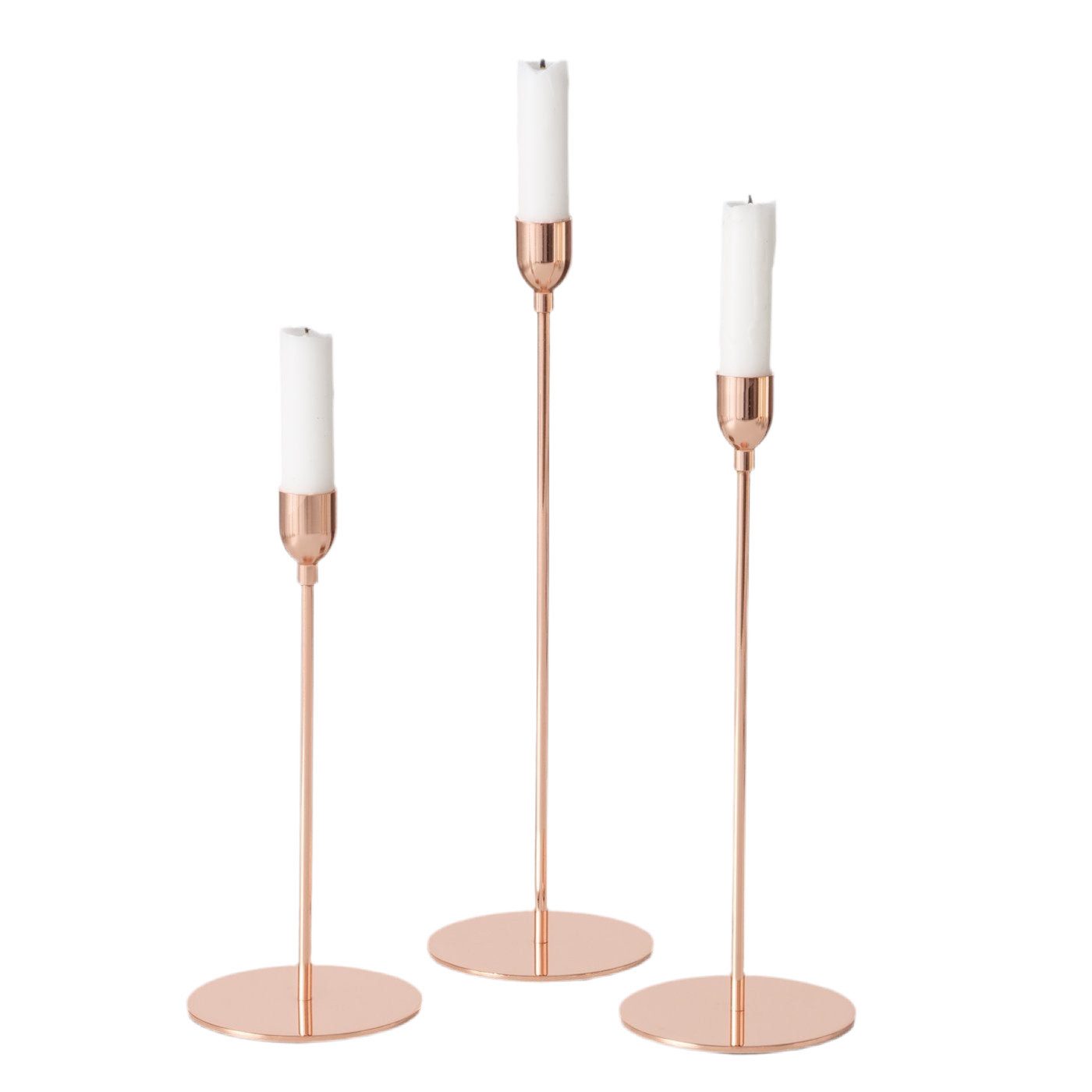 MF Kerzenhalter Kerzenleuchter Set Elegance – 3-teilig in edlem Roségold (3 St)