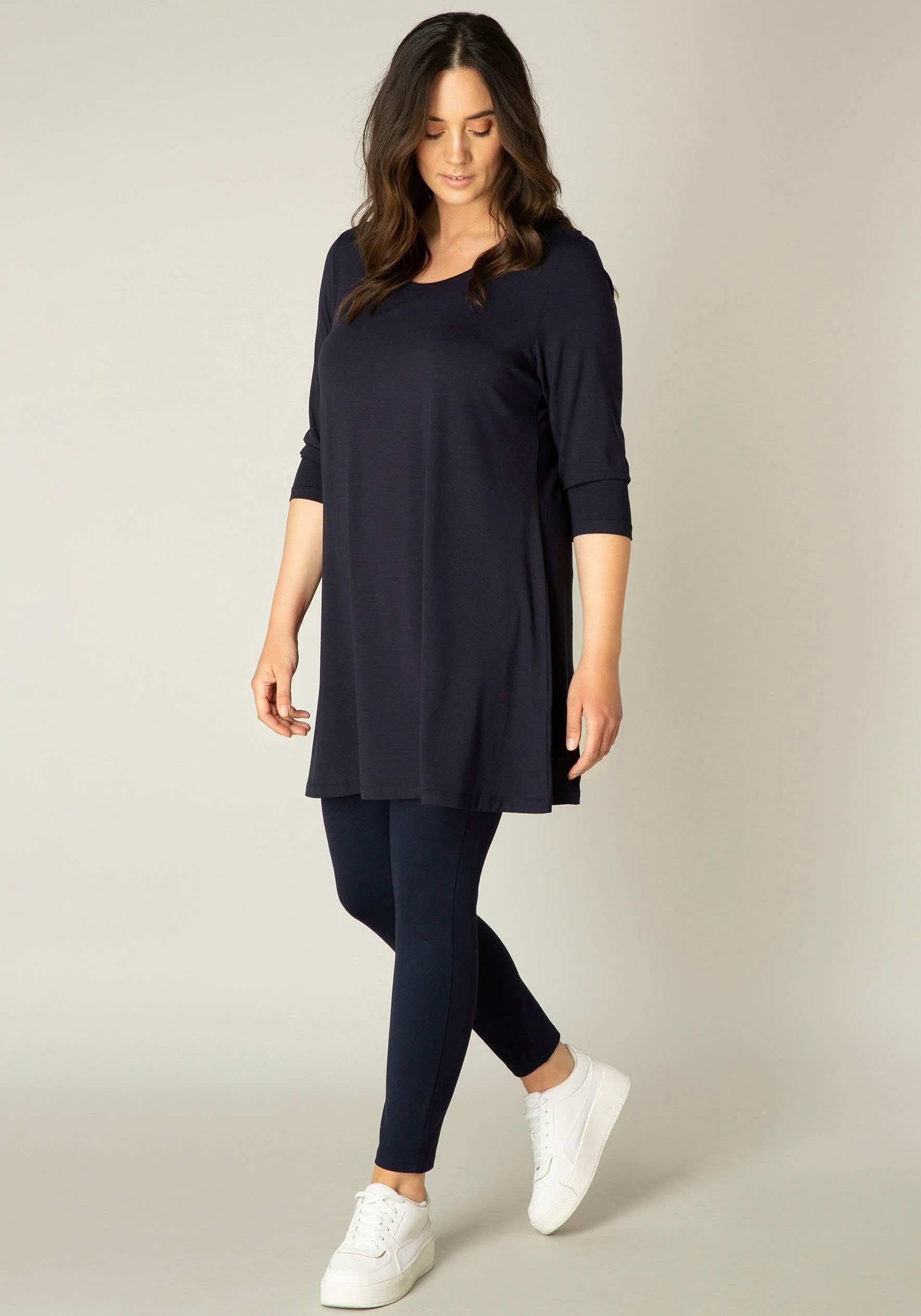 navy Level dark Aria blue Base Tunikashirt Curvy