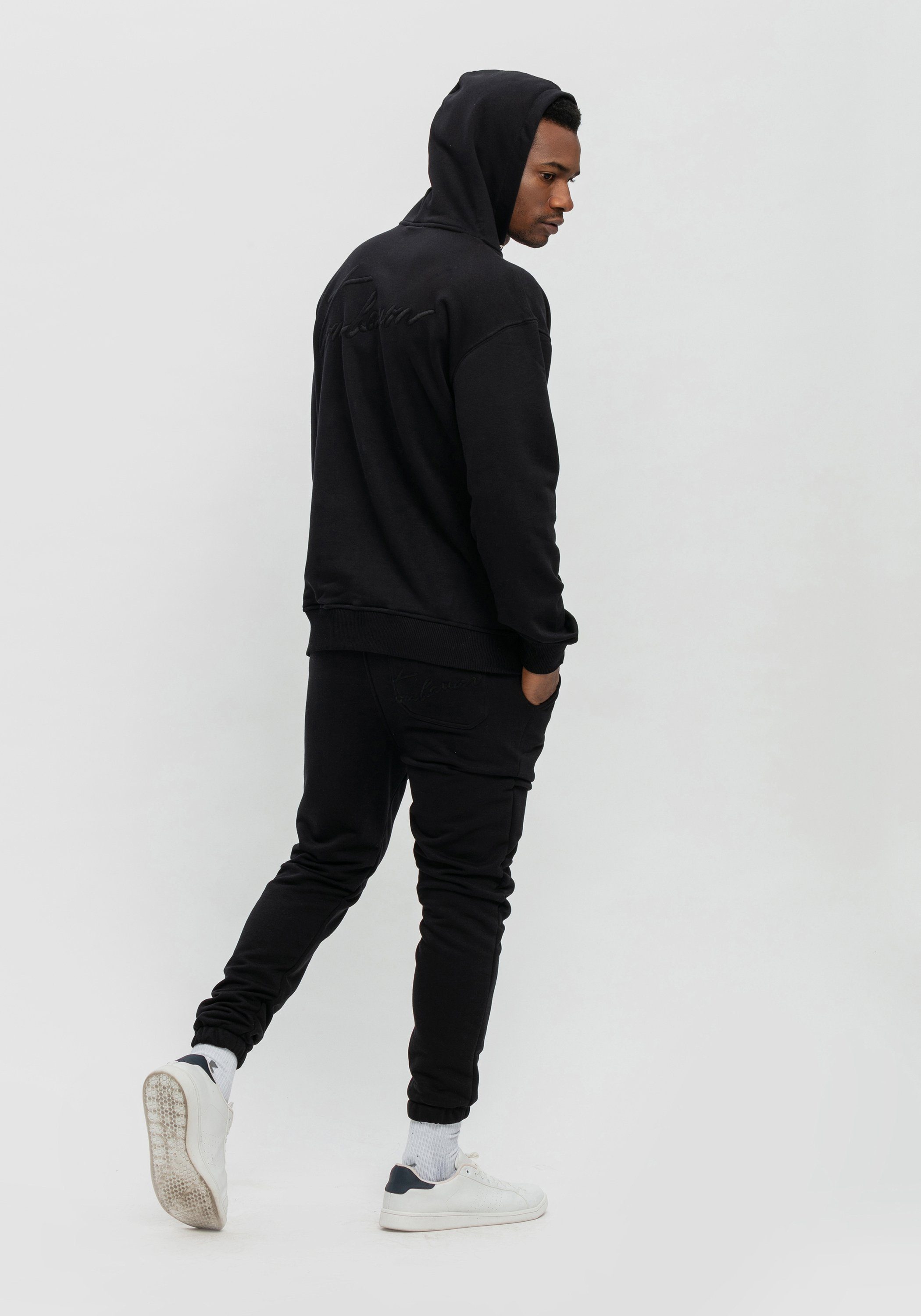 Tom Barron Jogginganzug mit Hoodie, und Label-Stickerei