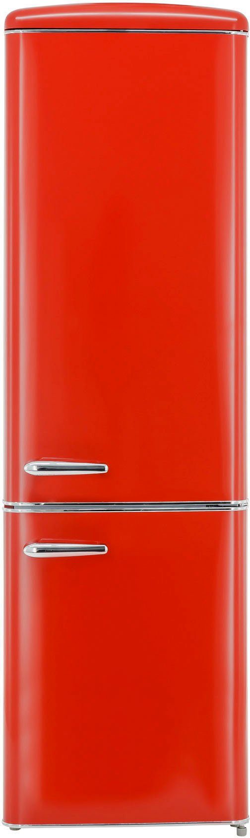 Günstigster Preis exquisit Kühl-/Gefrierkombination RKGC250-70-H-160E rot, 181 55 cm breit hoch, cm