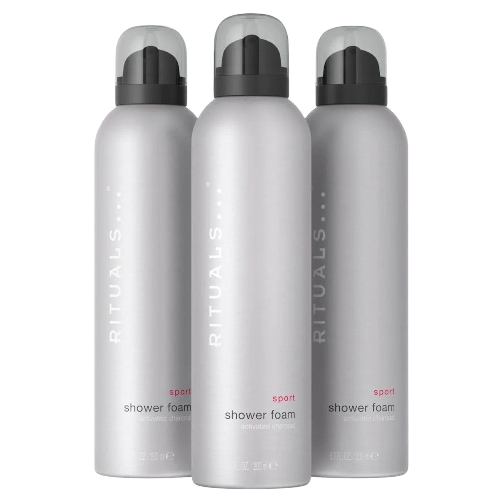 Rituals Duschschaum Rituals Sport Homme Duschgel 3x 200 ml - vitalisierender Duschschaum, Duft von Zitrus, Bergamotte & Pfefferminze