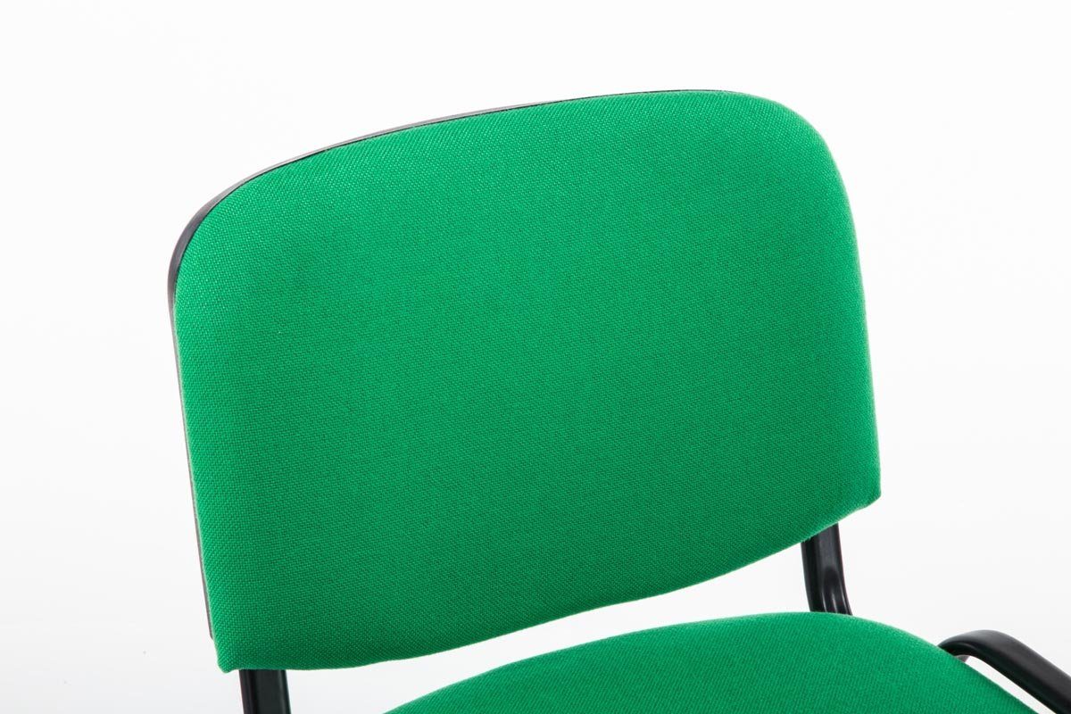 mit schwarz (Besprechungsstuhl Warteraumstuhl Polsterung Metall Stoff Gestell: TPFLiving grün - Messestuhl), Sitzfläche: - Konferenzstuhl - hochwertiger Besucherstuhl Keen -