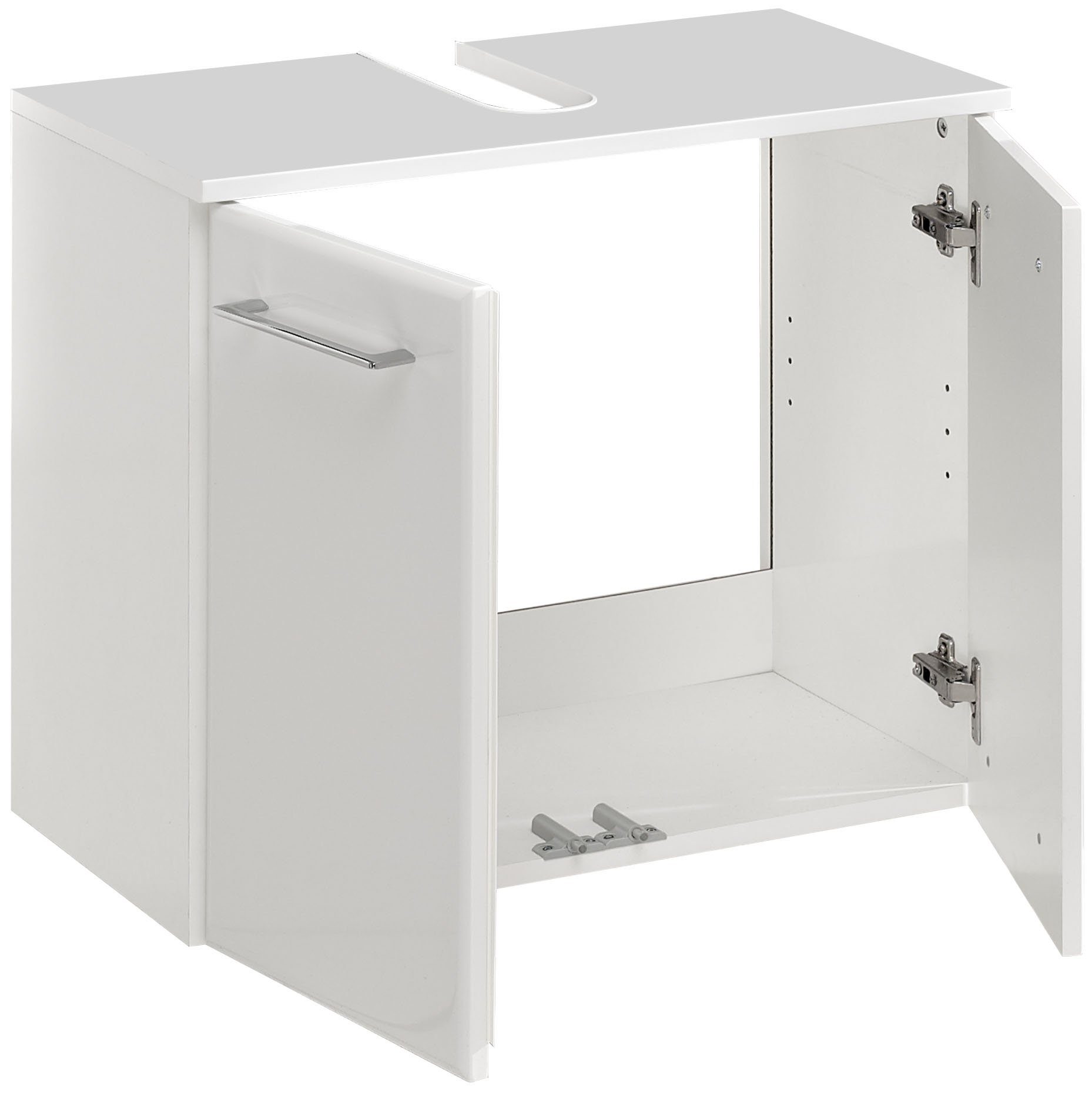 PELIPAL Waschbeckenunterschrank in Weiß Hochglanz mit 2 Türen (BxHxT: 60x53x33 cm)
