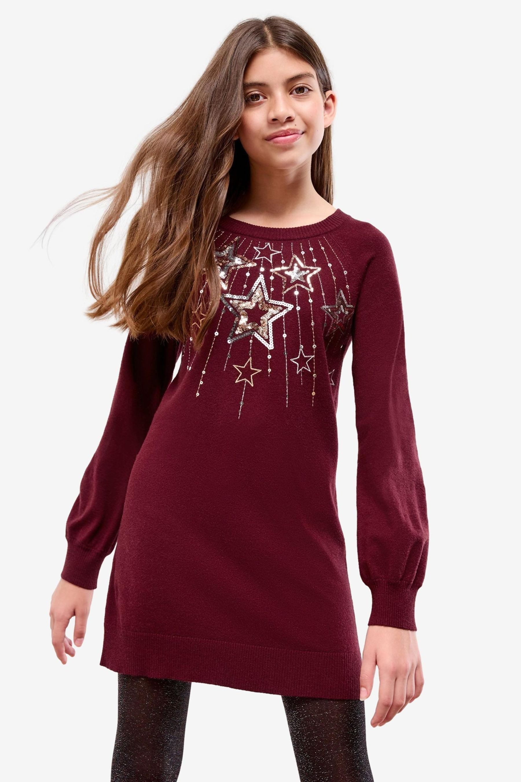 LIPSY Strickkleid Lipsy Weihnachtliches Strickkleid mit Rundhals (1-tlg)