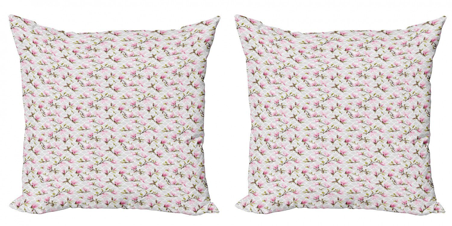 Digitaldruck, Kissenbezüge Modern Magnolien-Blumen-Muster Stück), Doppelseitiger Accent Jahrgang Abakuhaus (2