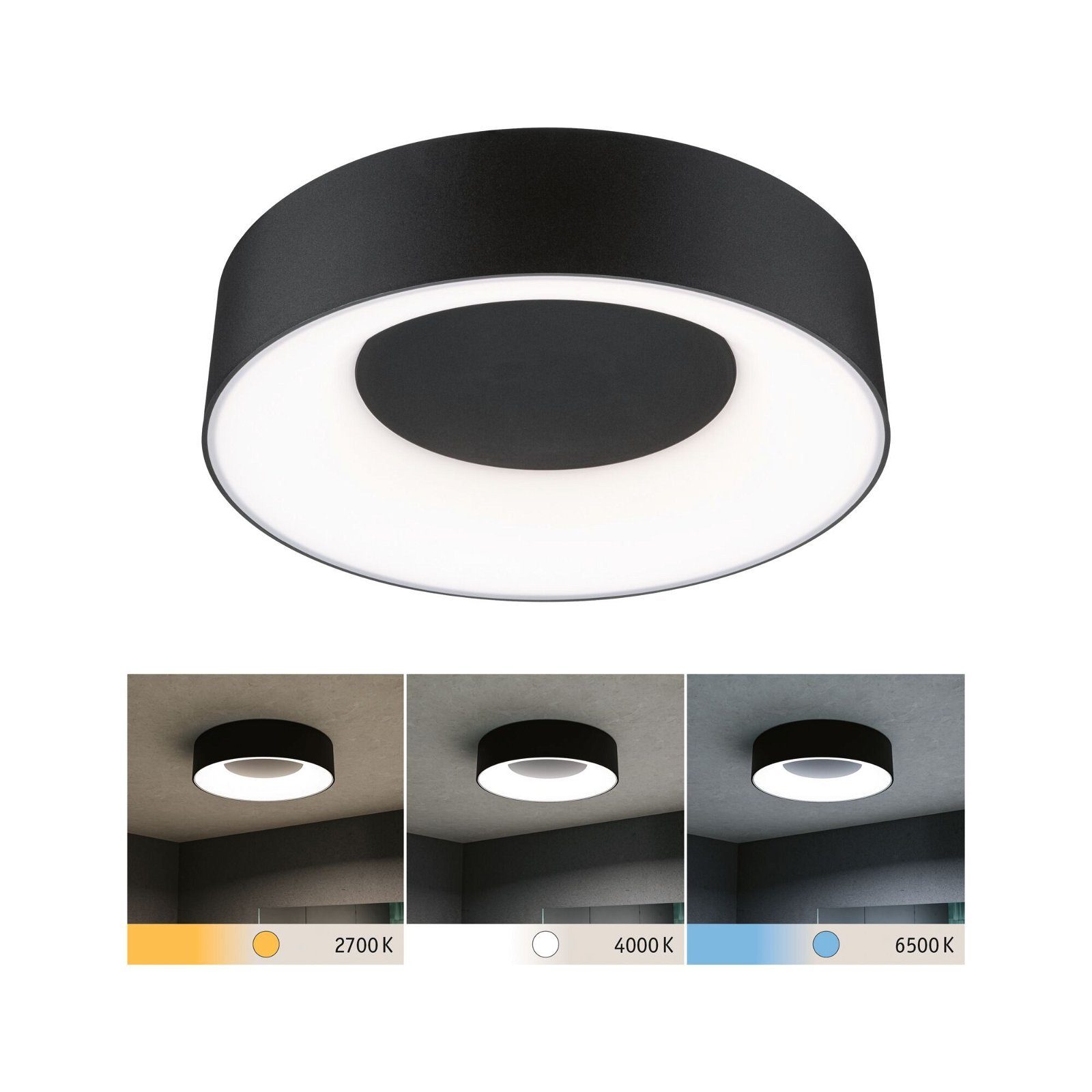 Paulmann LED Deckenleuchte Selection Bathroom Casca IP44 1x16W 300mm, 230V Metall/Kunststoff, LED fest integriert, Tageslichtweiß, WhiteSwitch