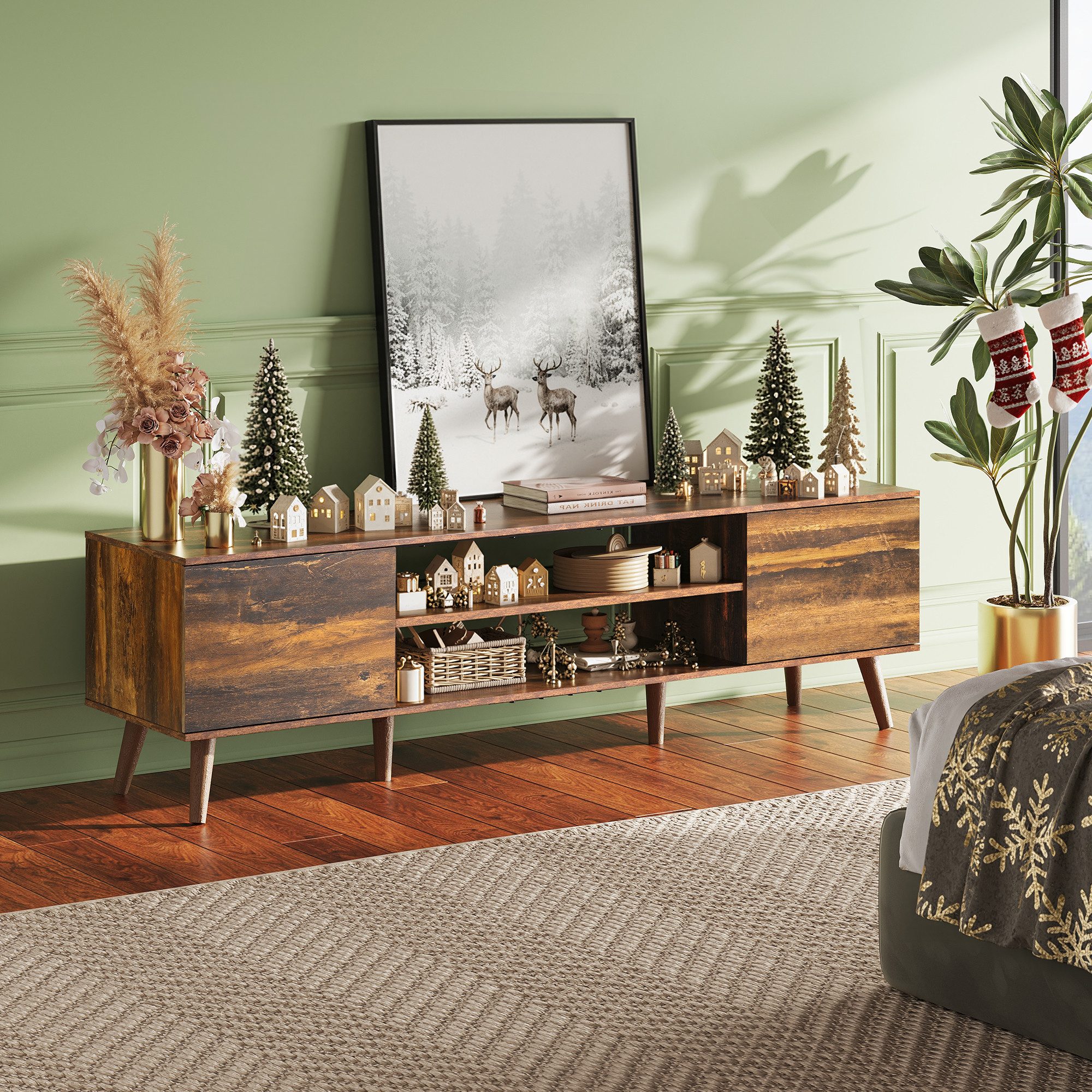 WLIVE TV-Schrank Lowboard mit 2 Türen, Fernsehschrank für Fernseher bis zu günstig online kaufen