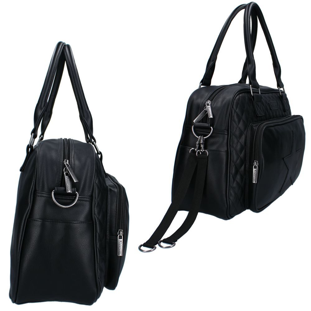 Vadobag Wickeltasche Große Schwarze Baby Wickeltasche Kunstleder mit Wickelunterlage – Bild 4 von 5