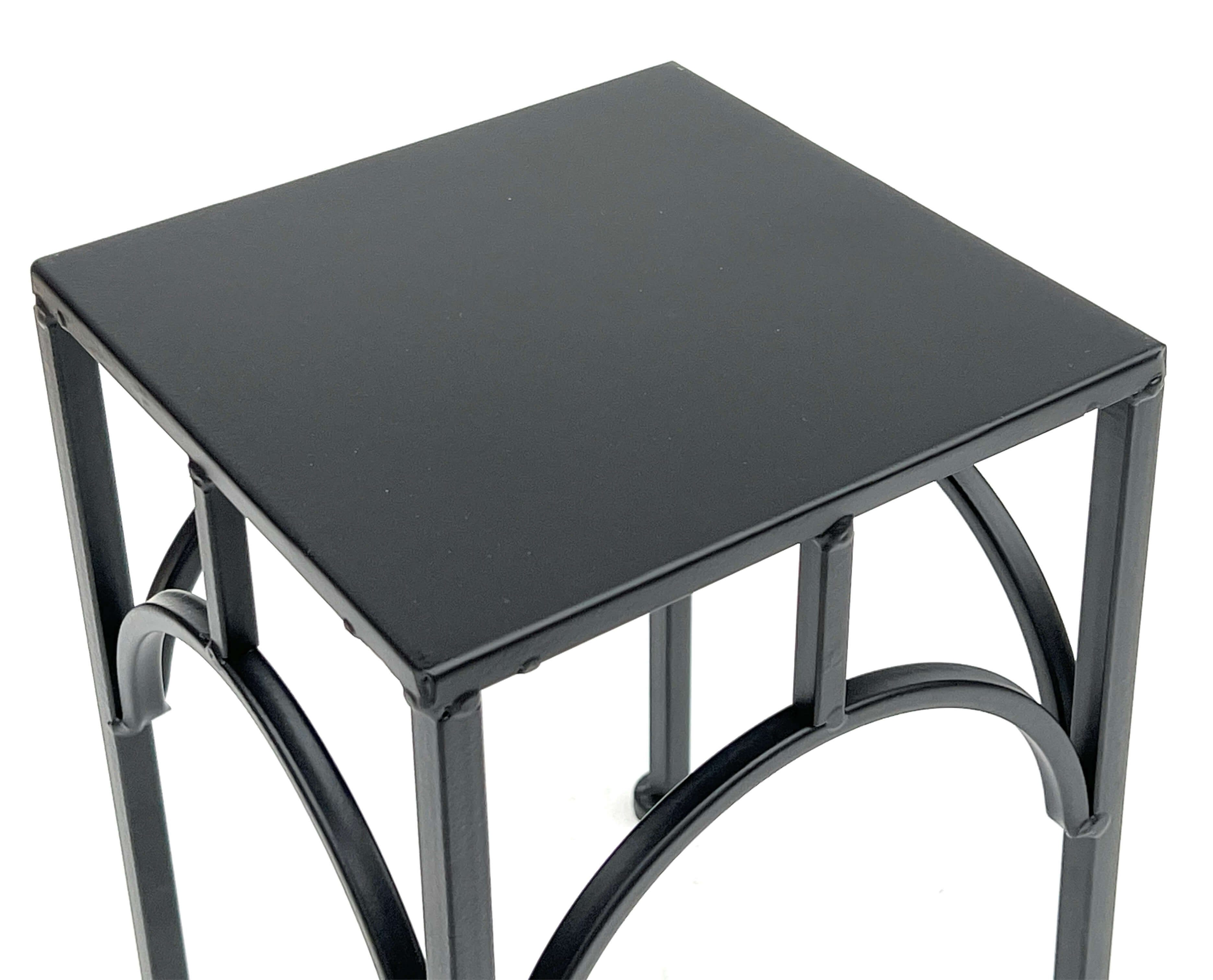 DanDiBo Blumenhocker Metall Schwarz Eckig 38 - 28 cm Beistelltisch 96449