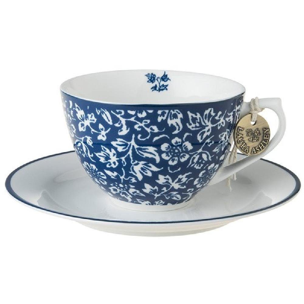 LAURA ASHLEY Tasse Cappuccino Tasse und Untertasse Blueprint Sweet Allysum (2-teilig)