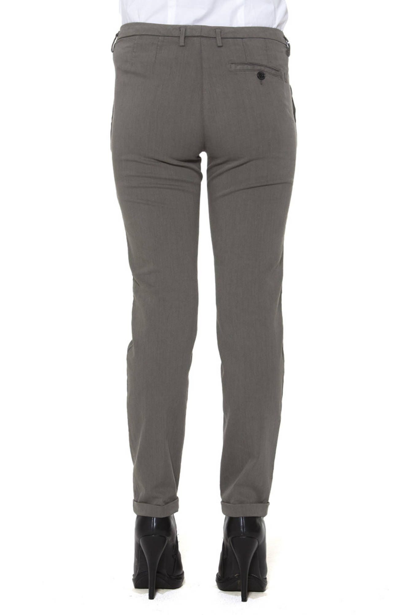 Fred Perry 5-Pocket-Hose Damenhose Grün mit Logo, 3 Taschen, Knopf & Reißverschluss