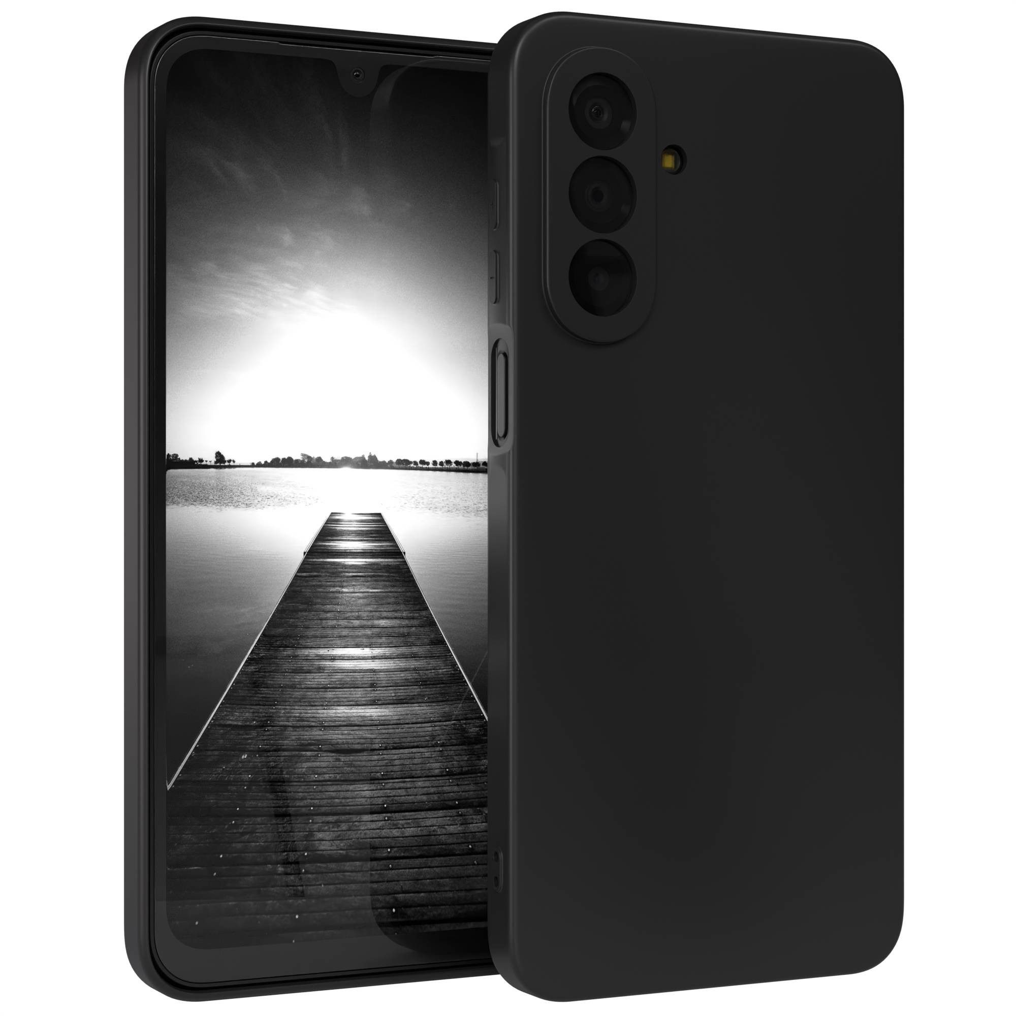 EAZY CASE Handyhülle TPU Hülle für Samsung Galaxy A17 6,7 Zoll, Silikon Schutzhülle mit Kameraschutz kratzfest Back Cover Etui Schwarz