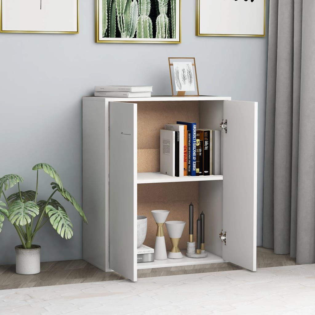 vidaXL Sideboard NA Sideboard Weiß 60x30x75 cm Minimalistisches Design aus Spanplatte f