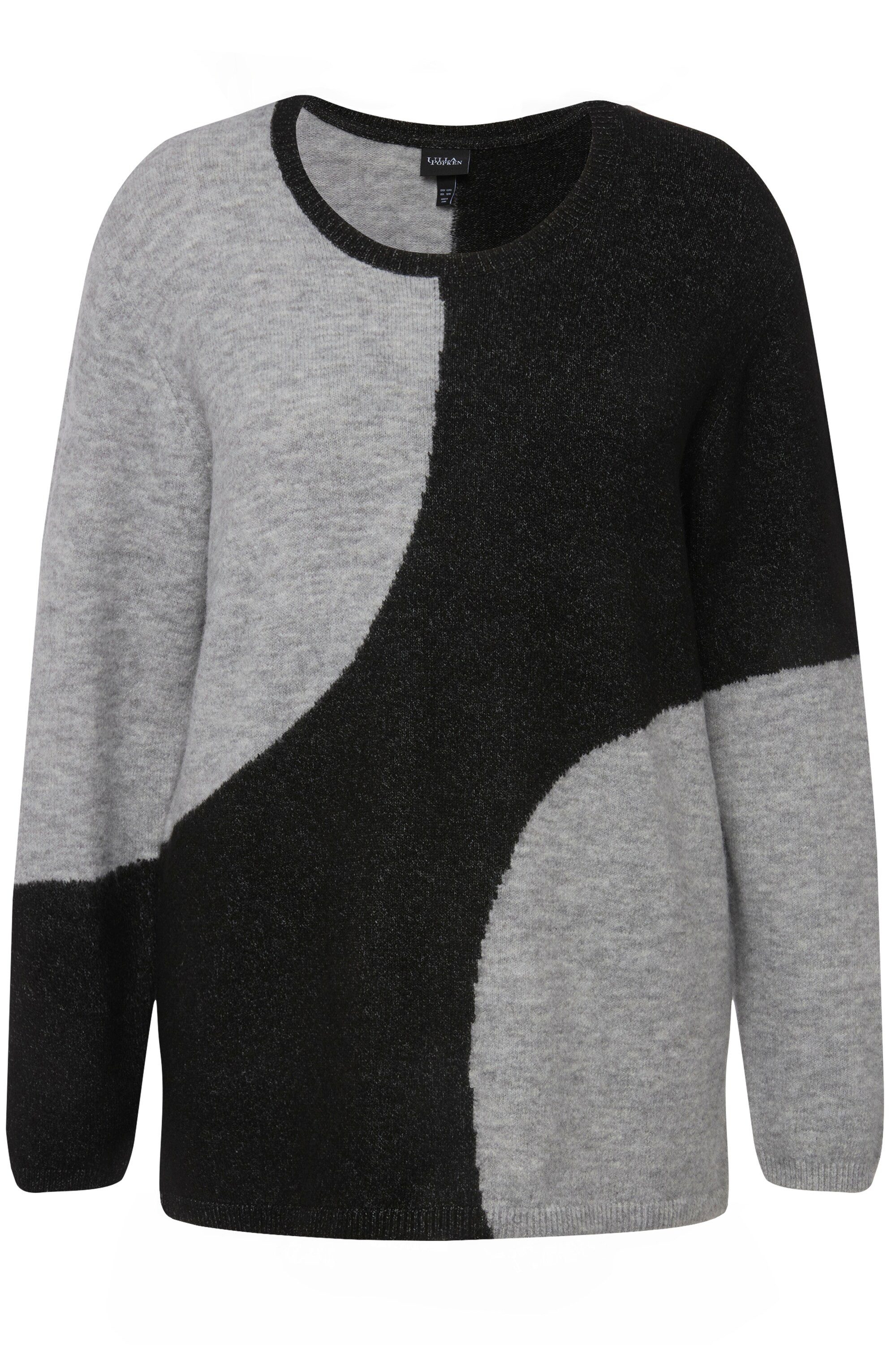 Ulla Popken Strickpullover Pullover Colorblocking Rundhals Langarm günstig online kaufen