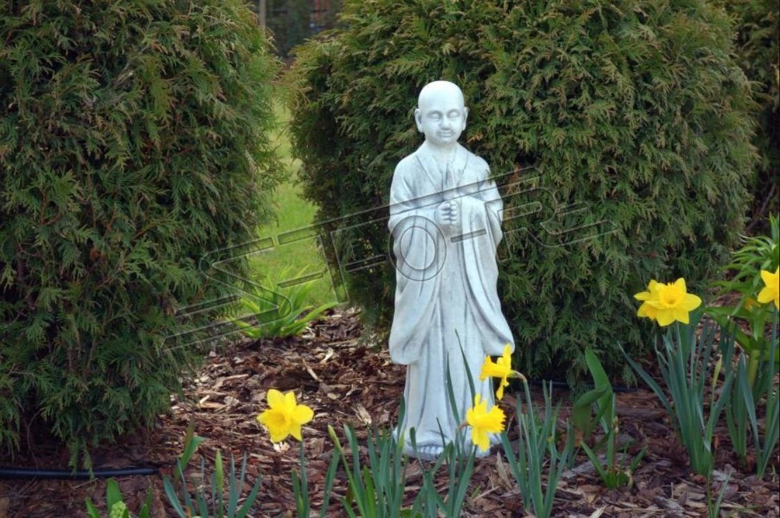 JVmoebel Skulptur Buddha Skulptur in Steinoptik. Große Skulptur für Garten