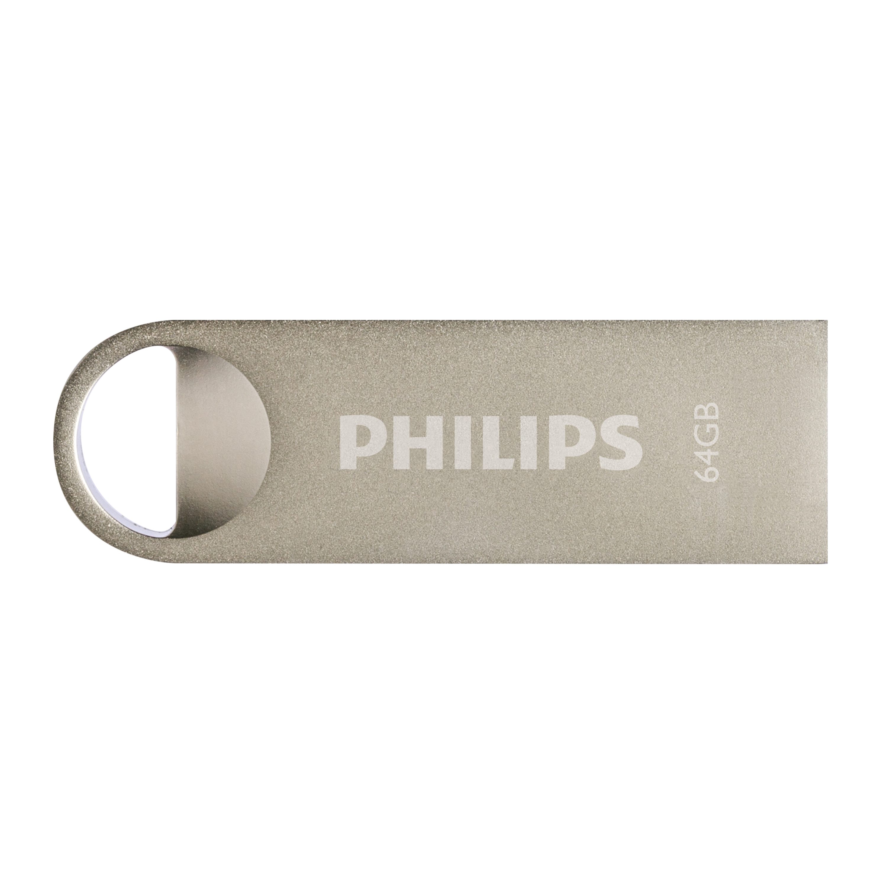 Philips FM64FD160B/00 USB-Stick (USB 2.0, Lesegeschwindigkeit 35,00 MB/s, Space Silver®, 64 GB, Aluminiumgehäuse)
