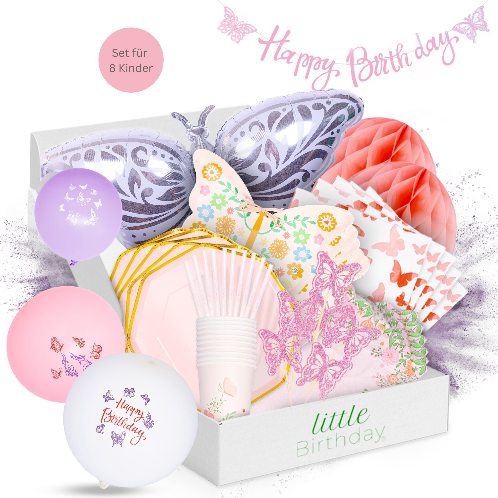 little Birthday Papierdekoration Schmetterling Party Set für Geburtstag, Pa günstig online kaufen