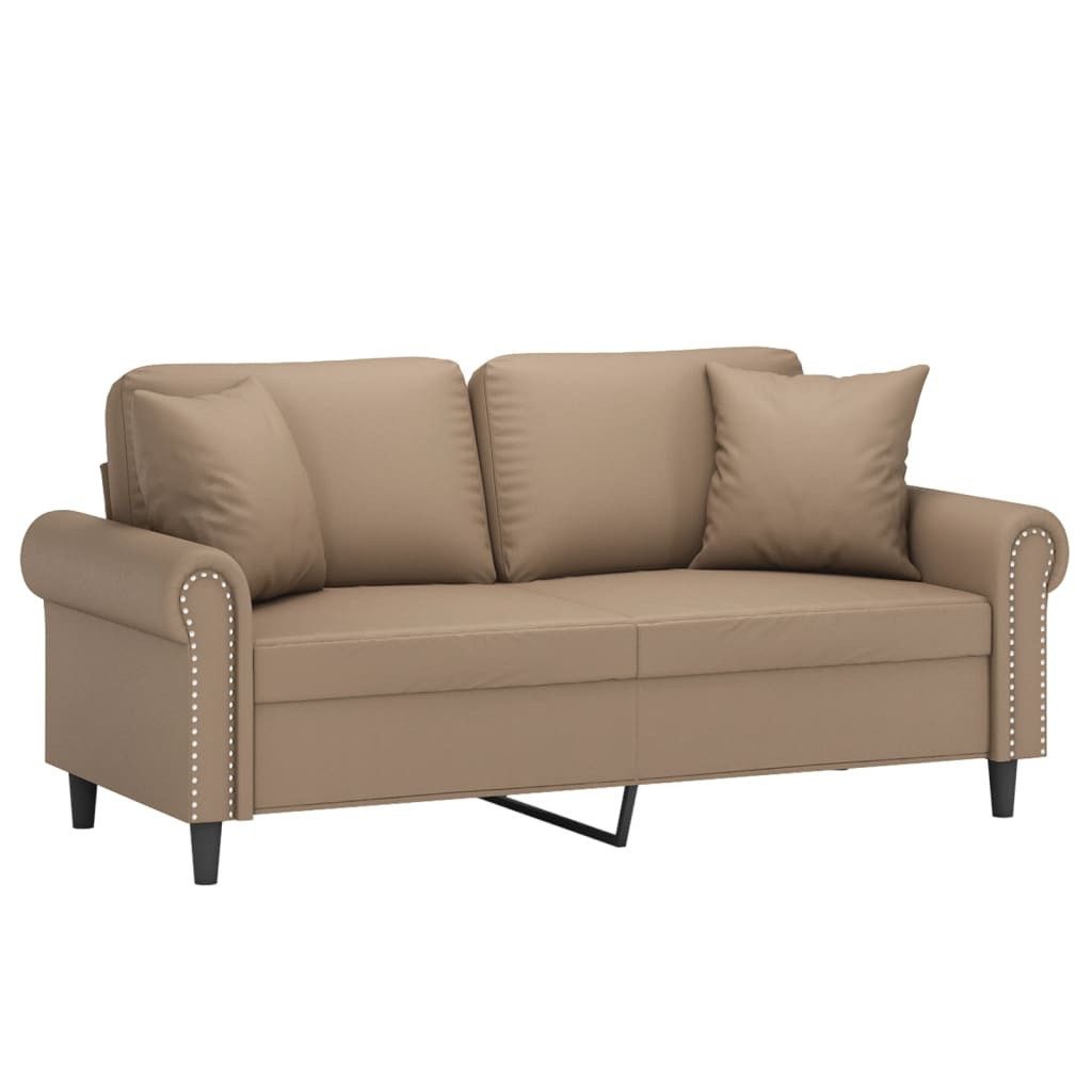 vidaXL Sofa 2-Sitzer-Sofa mit Zierkissen Cappuccino-Braun günstig online kaufen