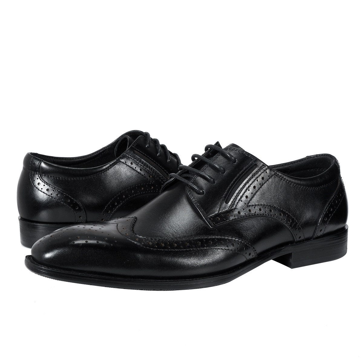Allthemen Herren Schnürschuhe aus Echtleder mit Brogue Verzierungen Business Schnürschuh echtleder Spitzschuh Herren, Business Freizeitschuhe, mit Gummisohle – Bild 2 von 5