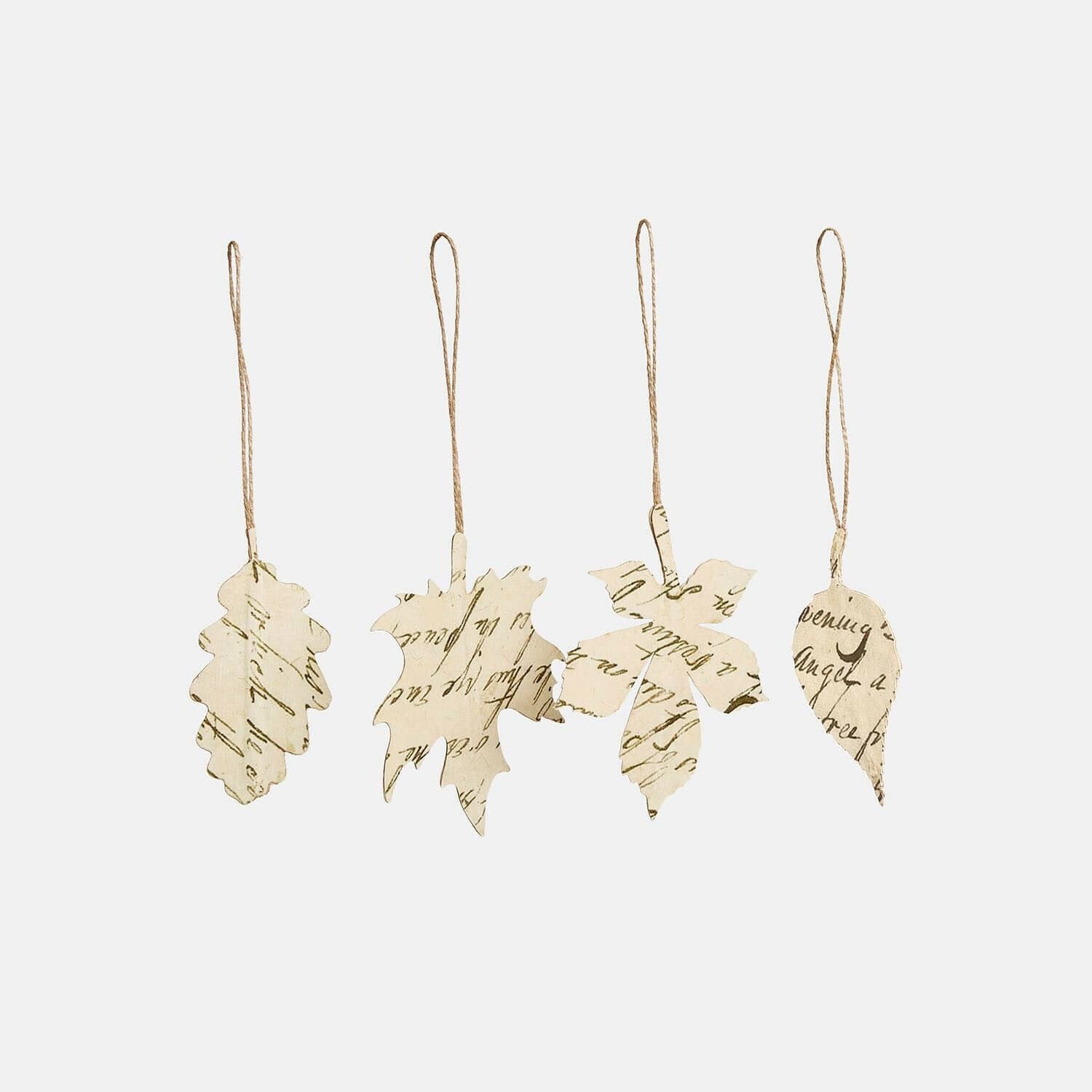 Dekoobjekt Anhänger 4er Set Fleuriene creme