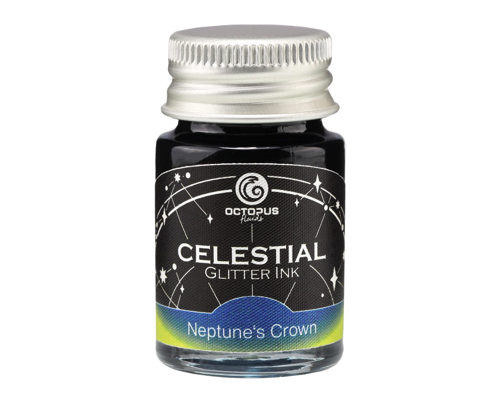 OCTOPUS Fluids Celestial Glitter Neptune’s Crown 10ml Füllhaltertinte mit Glitzer Tintenglas (10ml, 1-tlg)