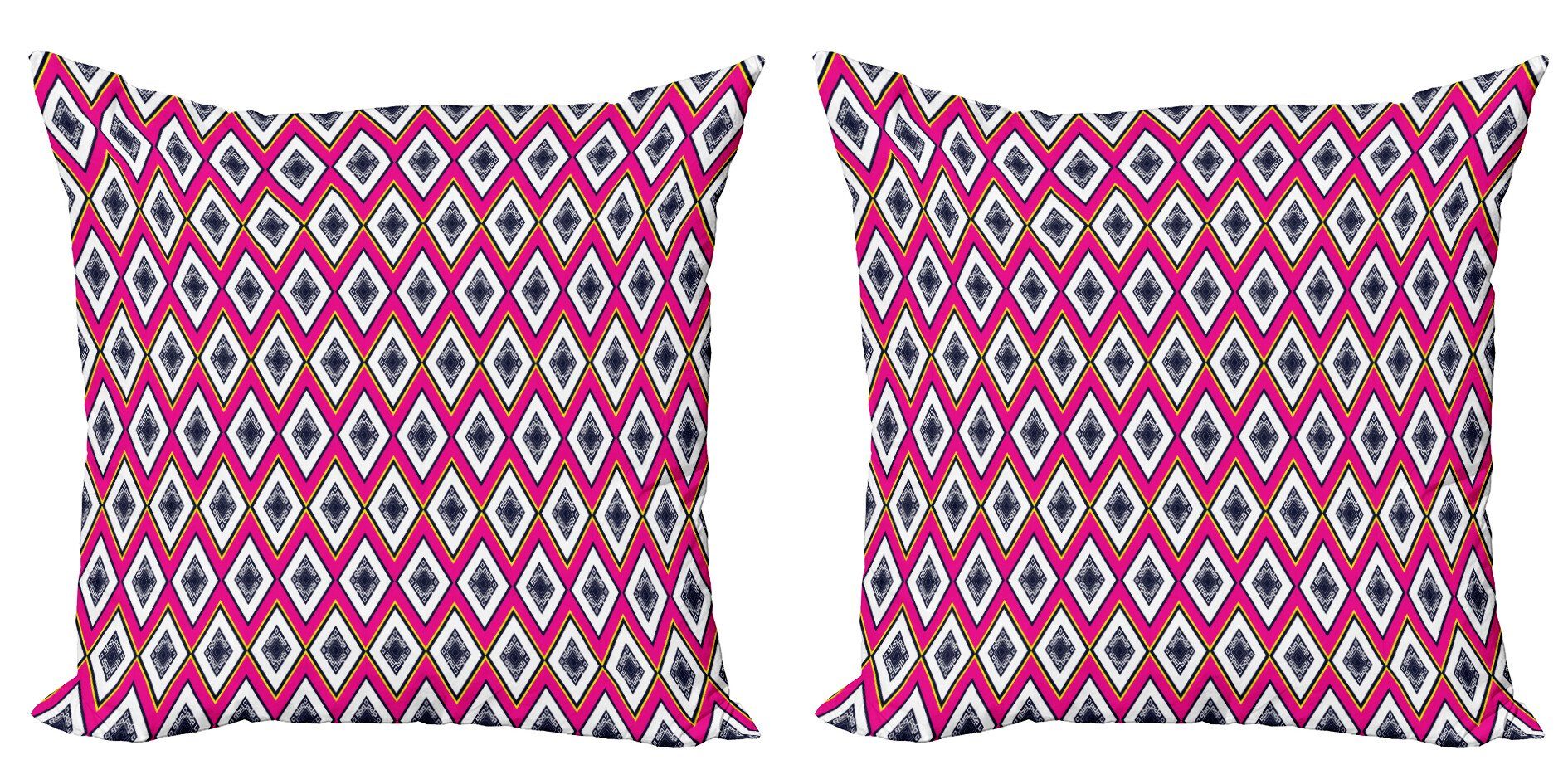 (2 Stück), Geometrisch Motiv Doppelseitiger Digitaldruck, Abakuhaus Modern Design Accent Batik Kissenbezüge
