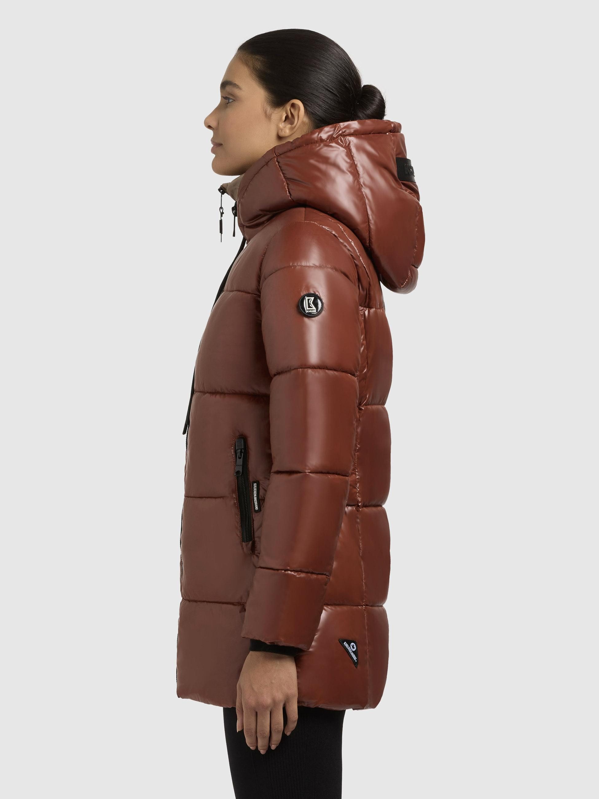 khujo Kurzmantel Grana-YM Glänzender kurzer gesteppter Damen Wintermantel